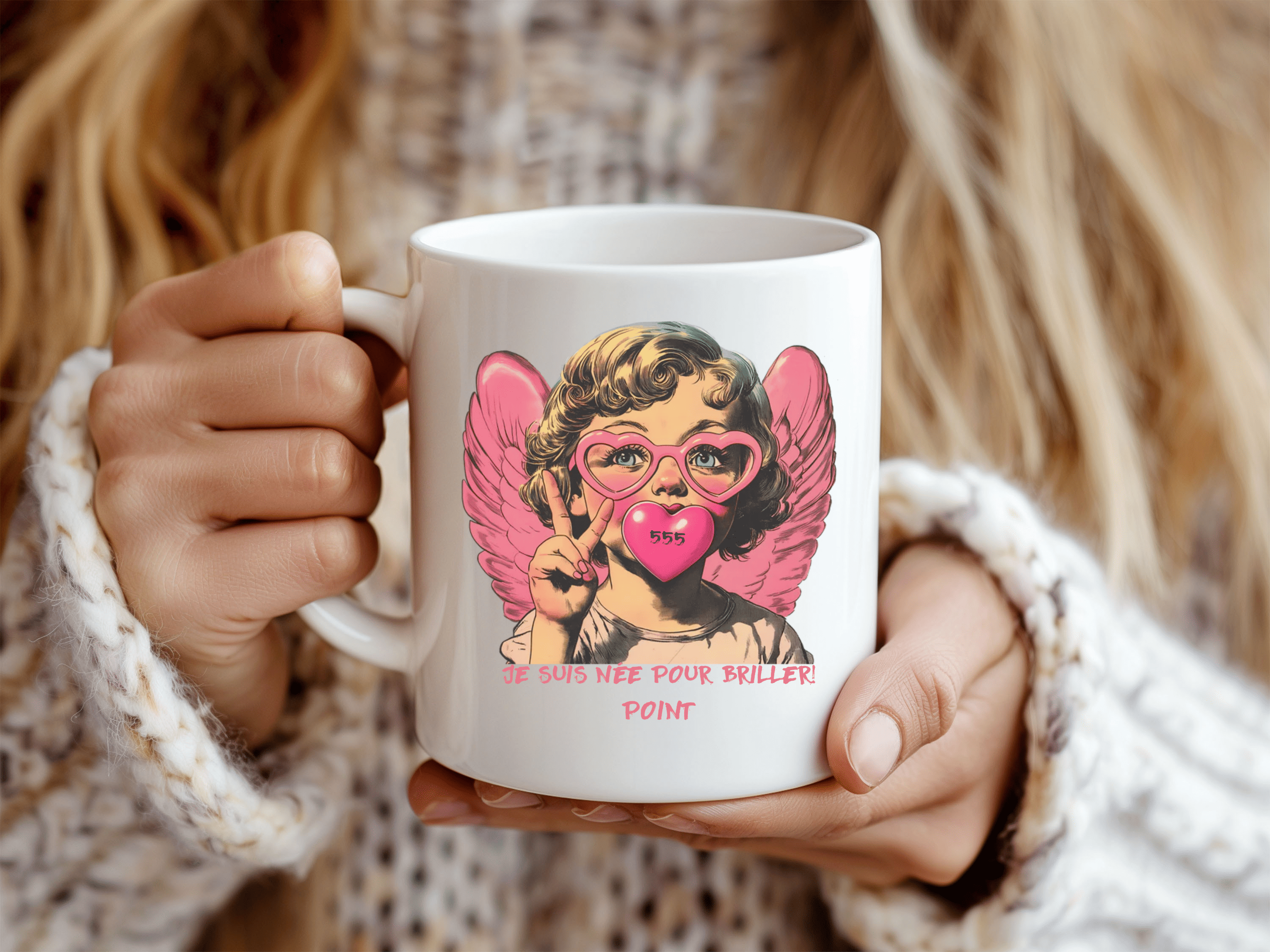 Tasse 15 oz - Je suis née pour briller! Point