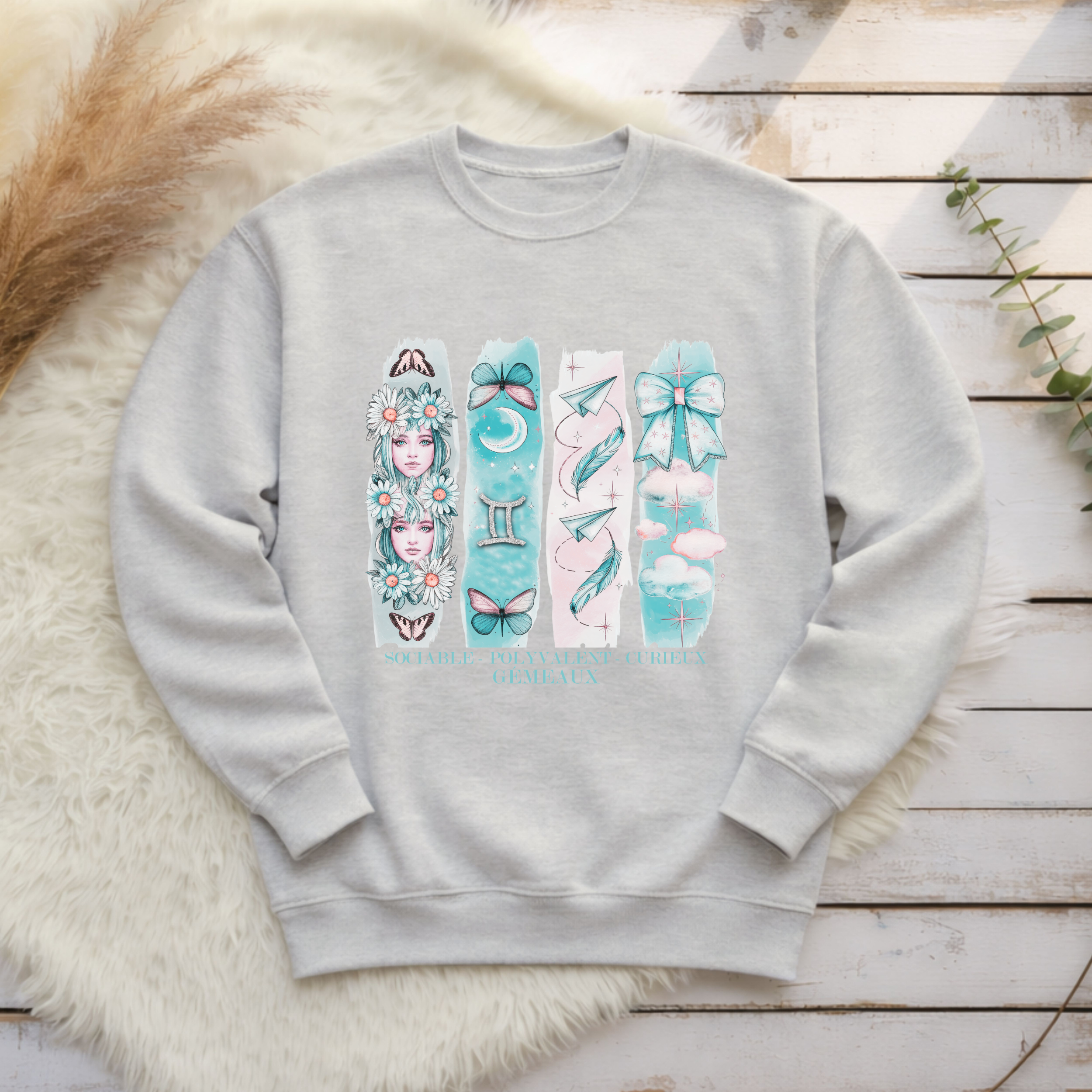 Crewneck Astrologie - Gémeaux Atelier Rose Bonbon