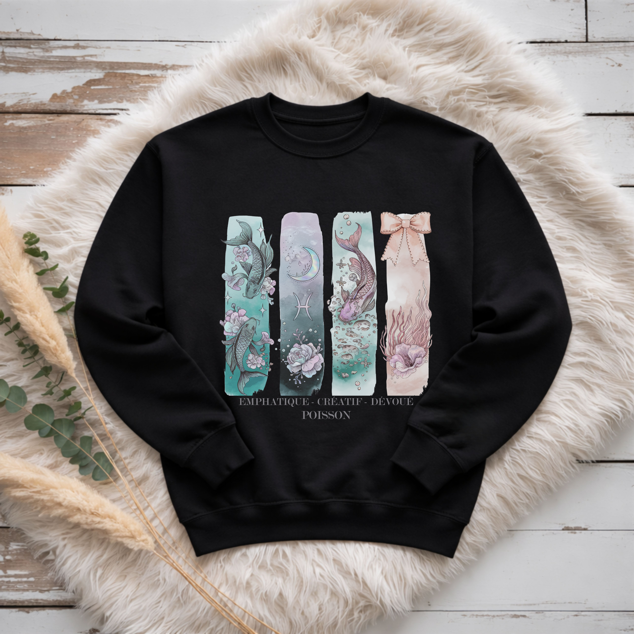 Crewneck Astrologie - Poisson Atelier Rose Bonbon