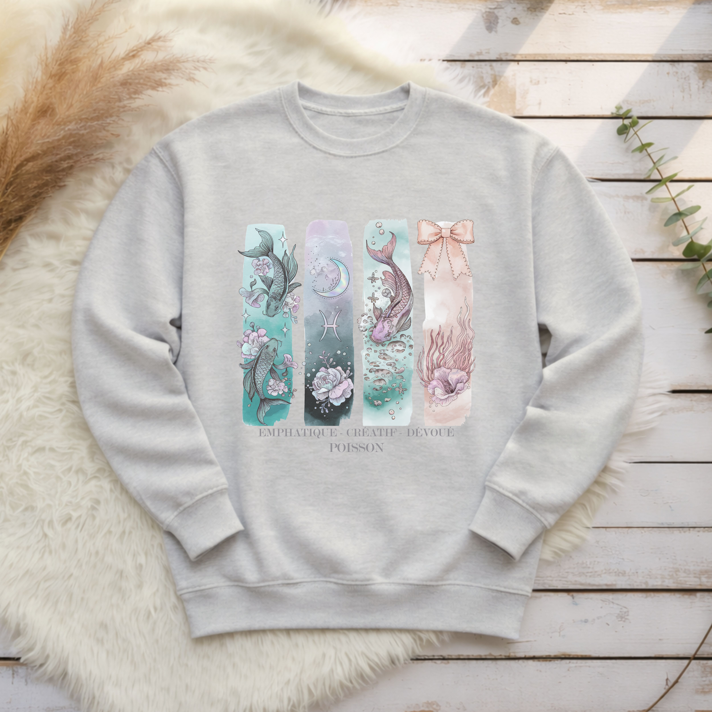 Crewneck Astrologie - Poisson Atelier Rose Bonbon
