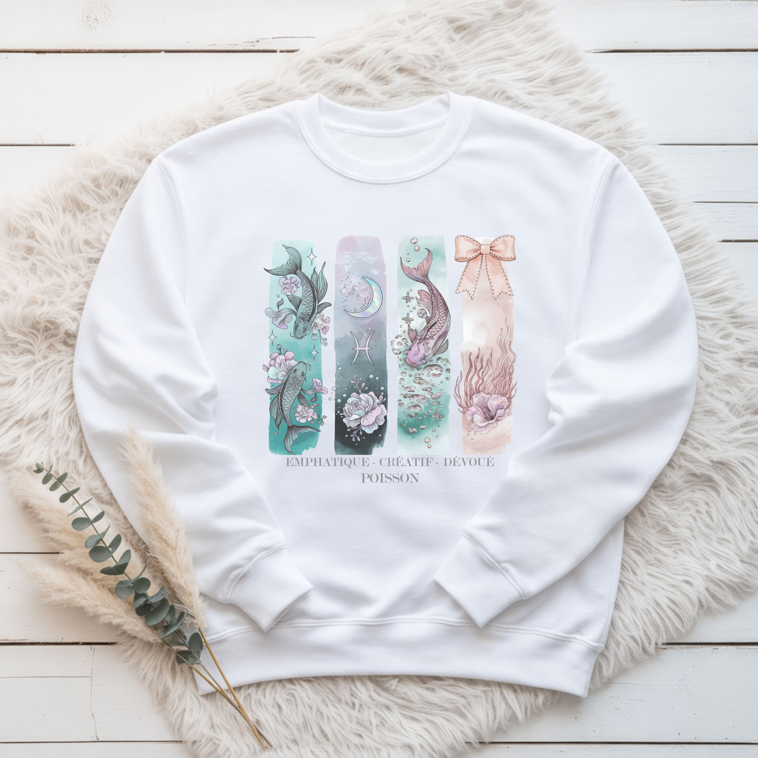Crewneck Astrologie - Poisson Atelier Rose Bonbon