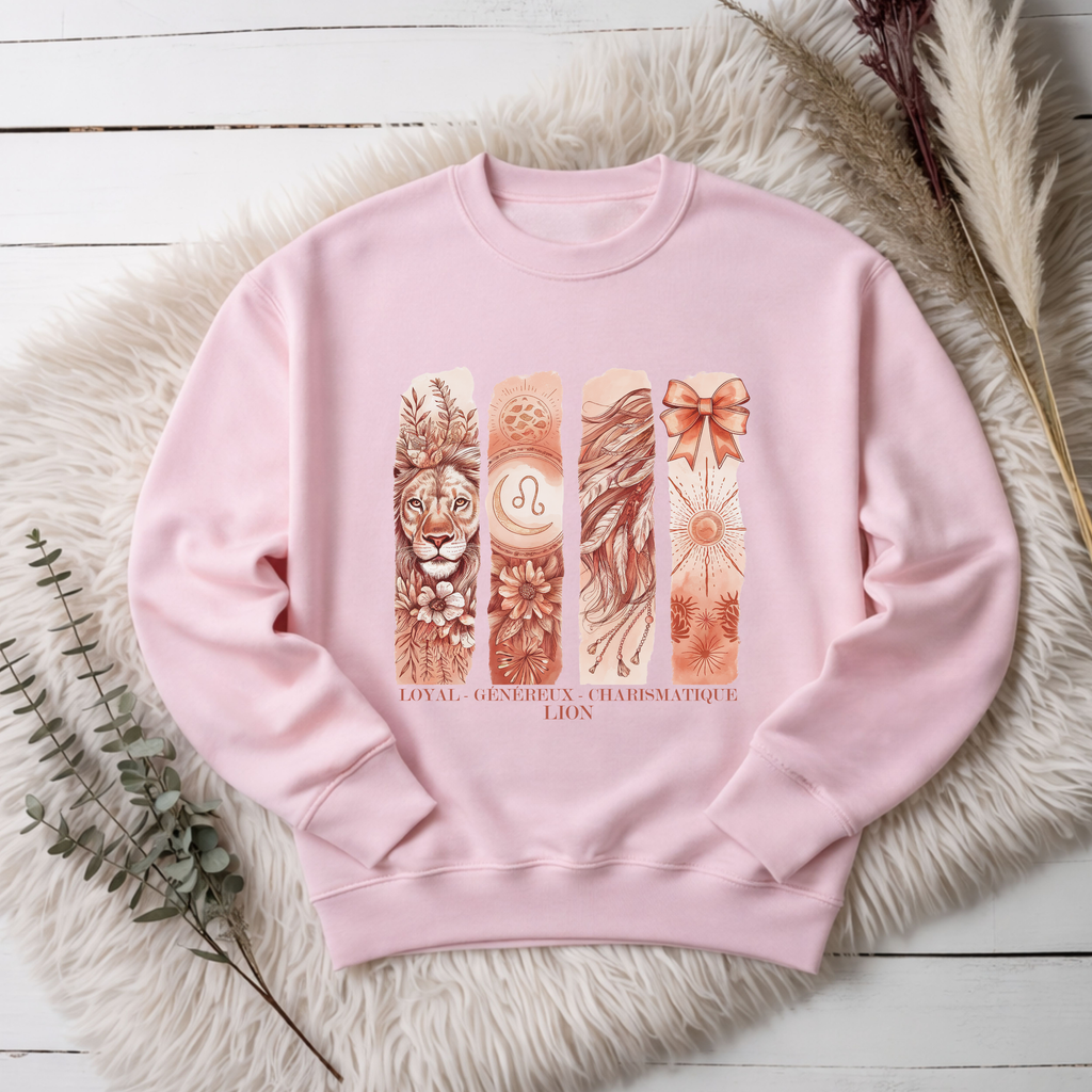 Crewneck Astrologie - Lion Atelier Rose Bonbon