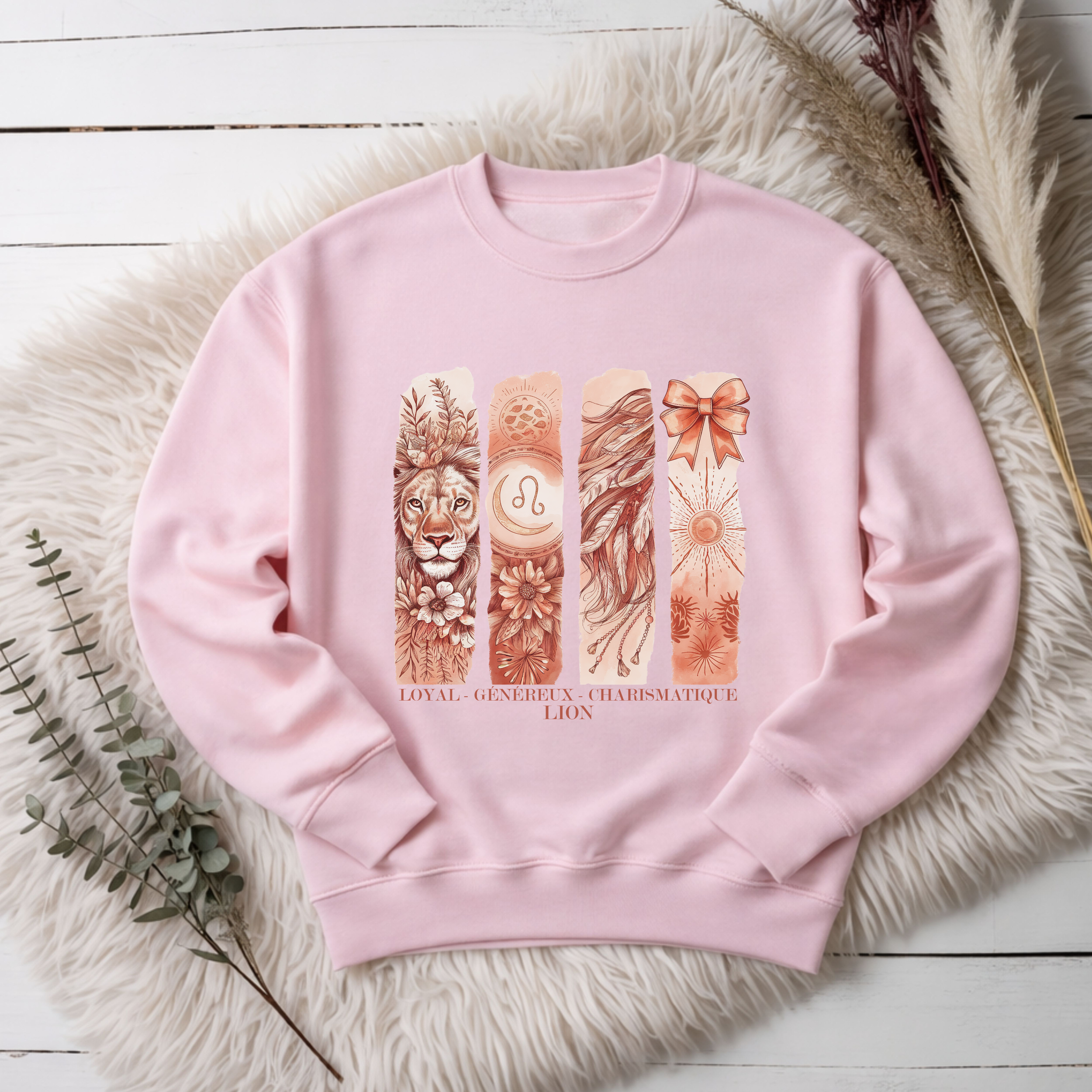 Crewneck Astrologie - Lion Atelier Rose Bonbon