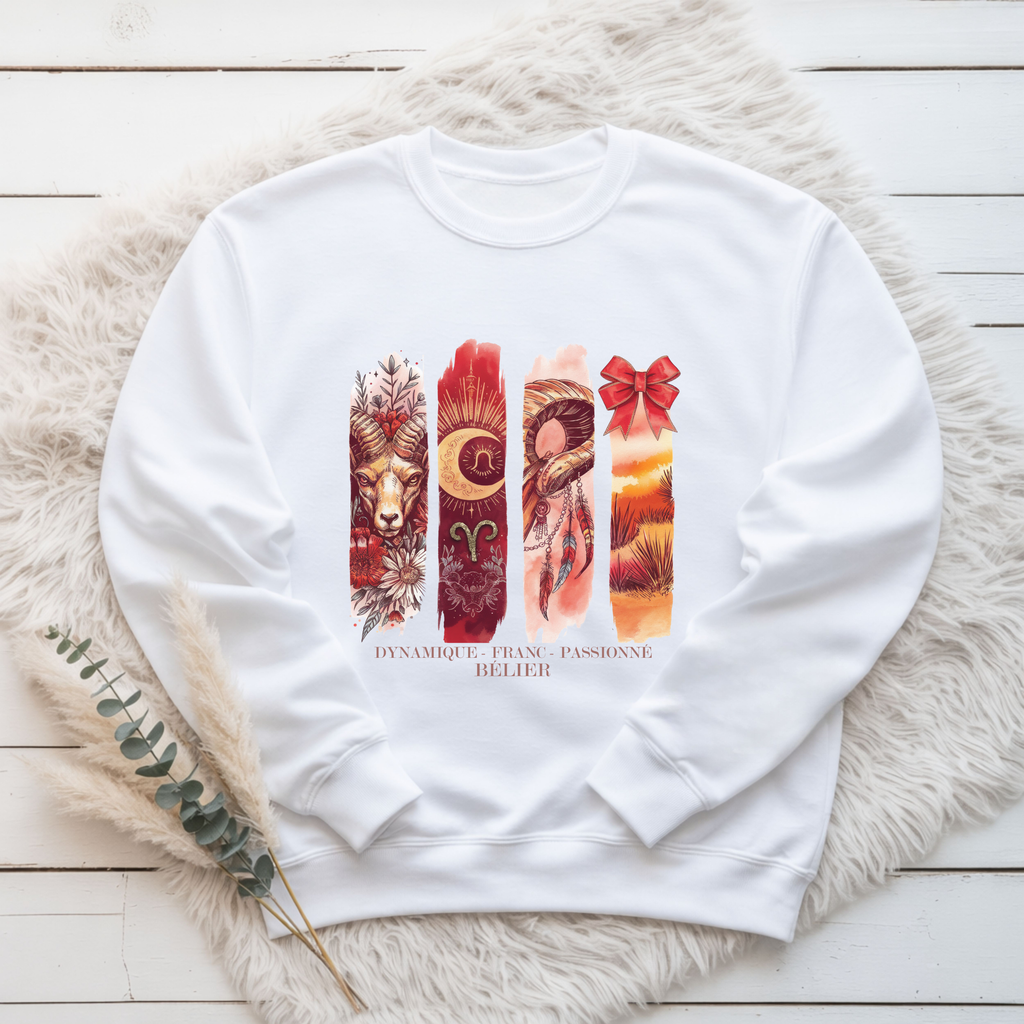 Crewneck Astrologie - Bélier Atelier Rose Bonbon