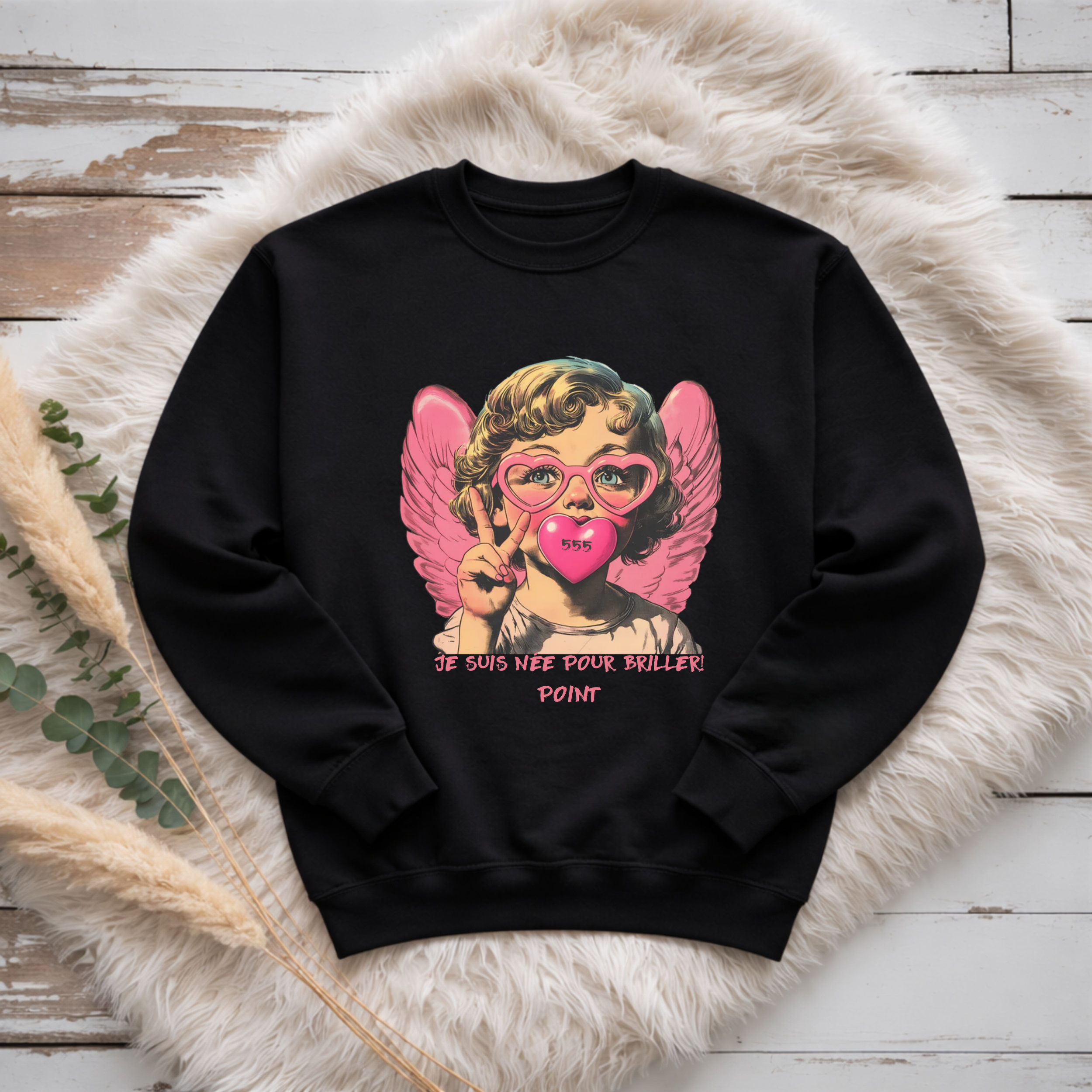 Crewneck - Je suis née pour briller! Atelier Rose Bonbon