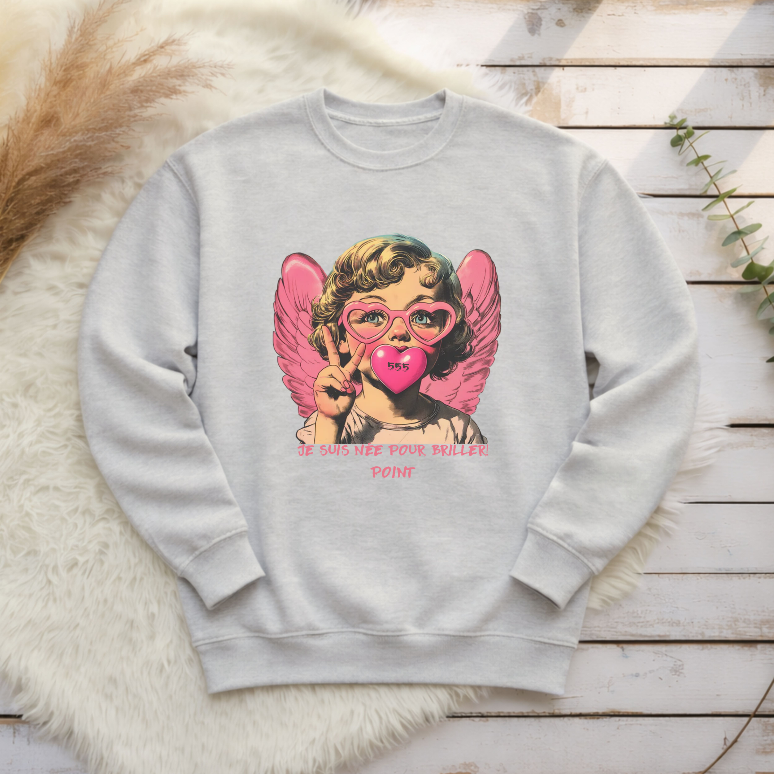 Crewneck - Je suis née pour briller! Atelier Rose Bonbon