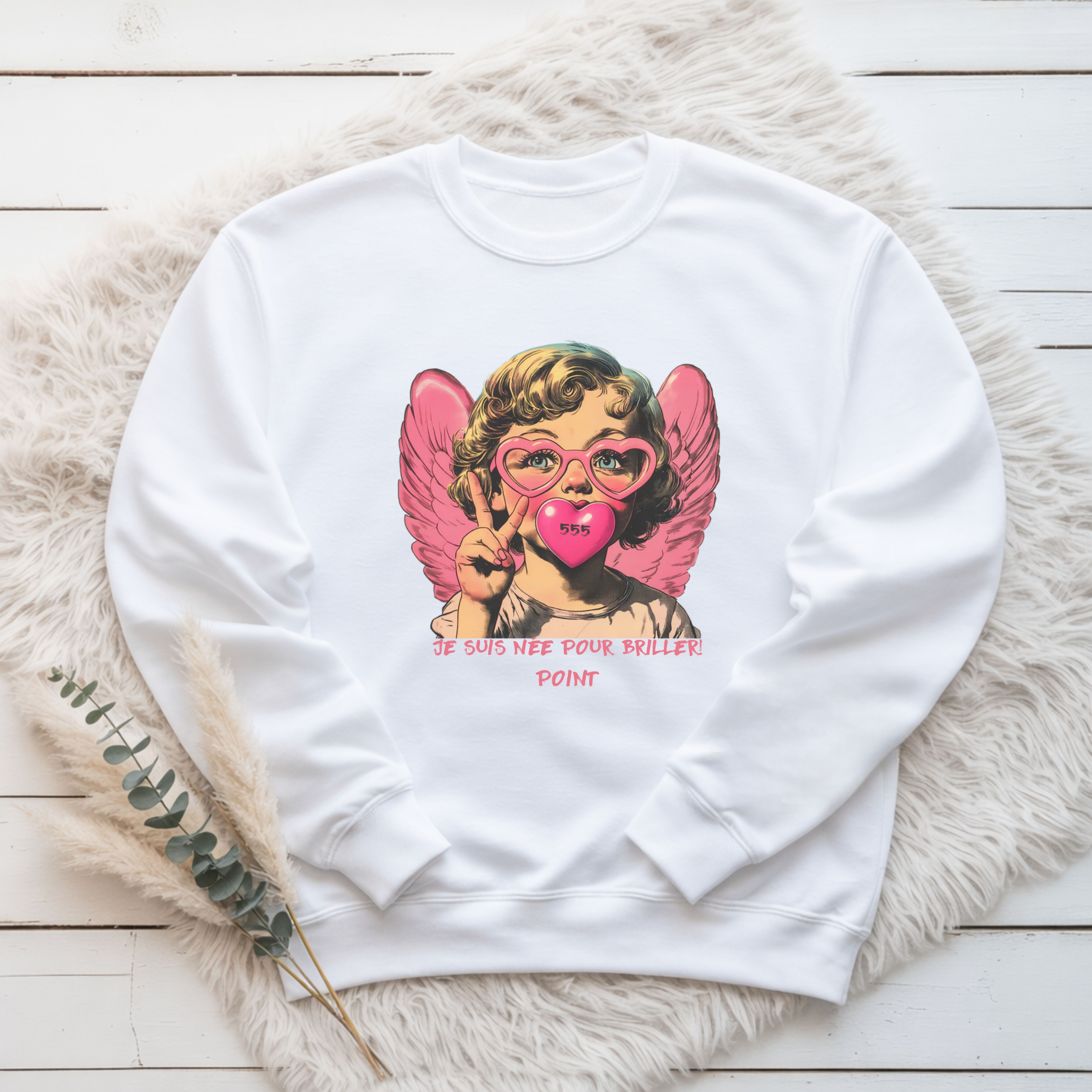 Crewneck - Je suis née pour briller! Atelier Rose Bonbon