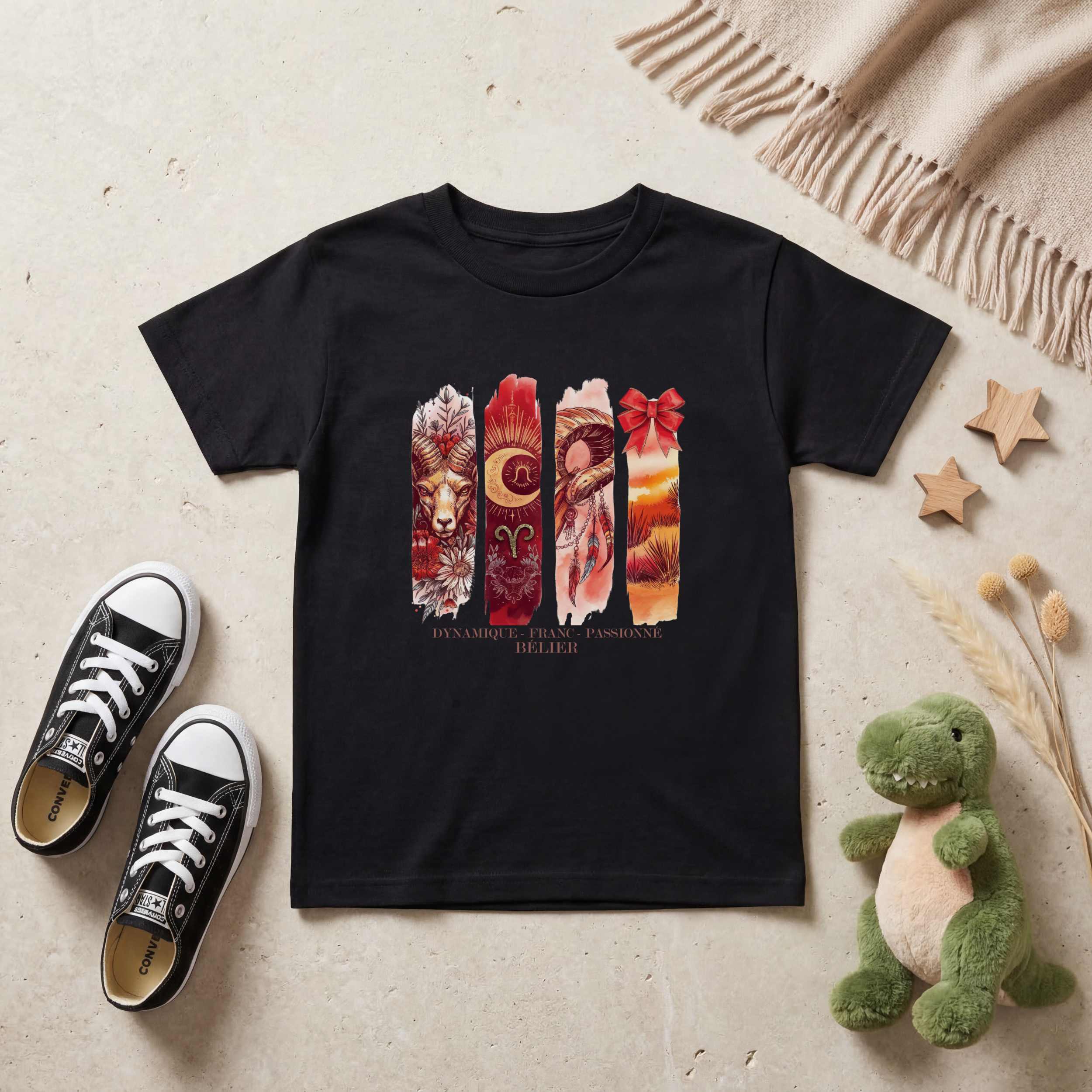T-shirt Enfant Astrologie - Bélier Atelier Rose Bonbon