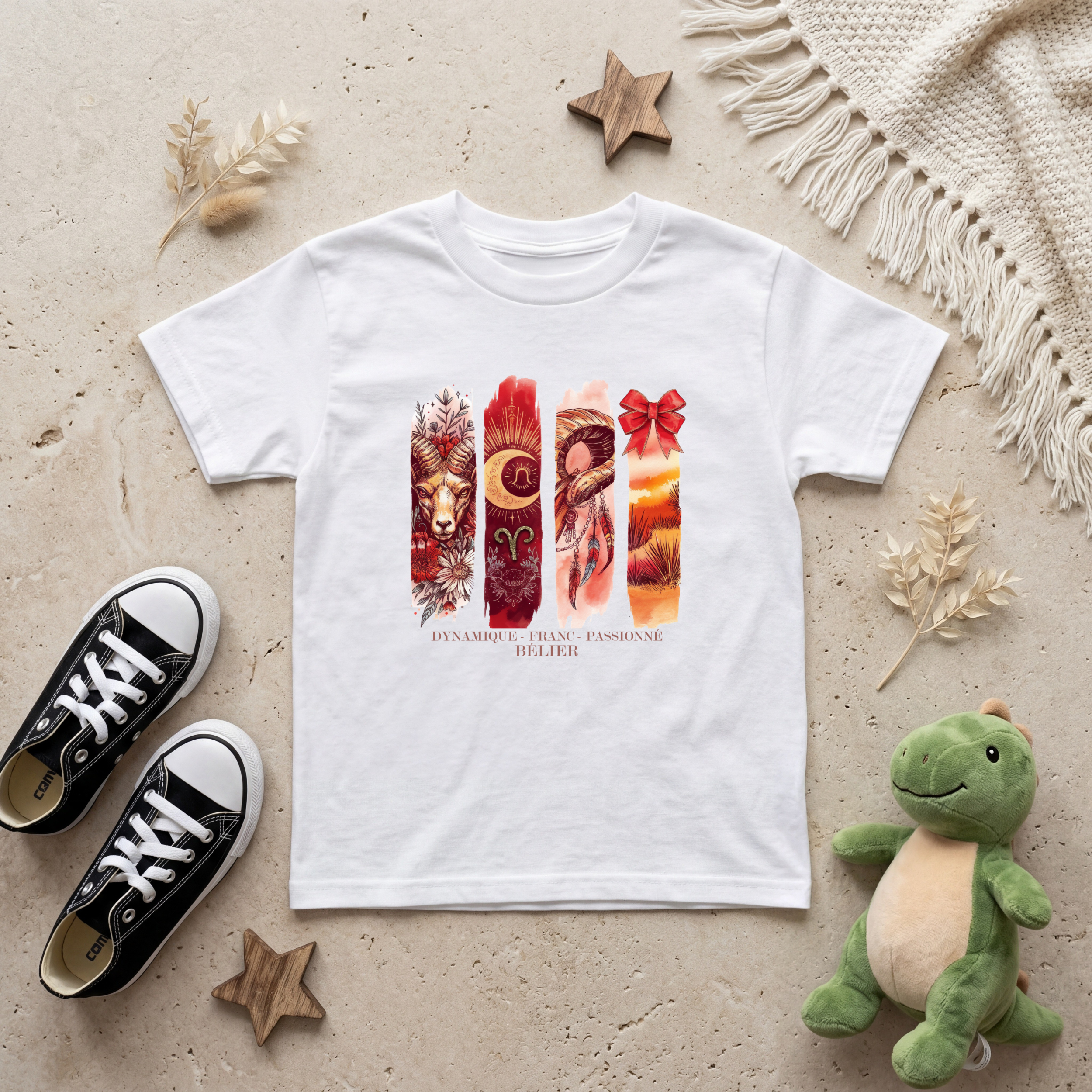 T-shirt Enfant Astrologie - Bélier Atelier Rose Bonbon
