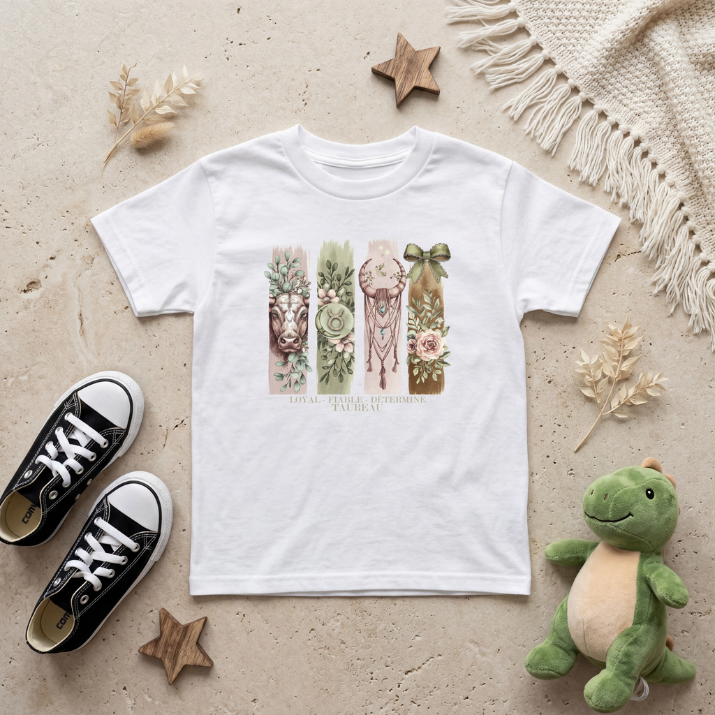T-shirt Enfant Astrologie - Taureau Atelier Rose Bonbon