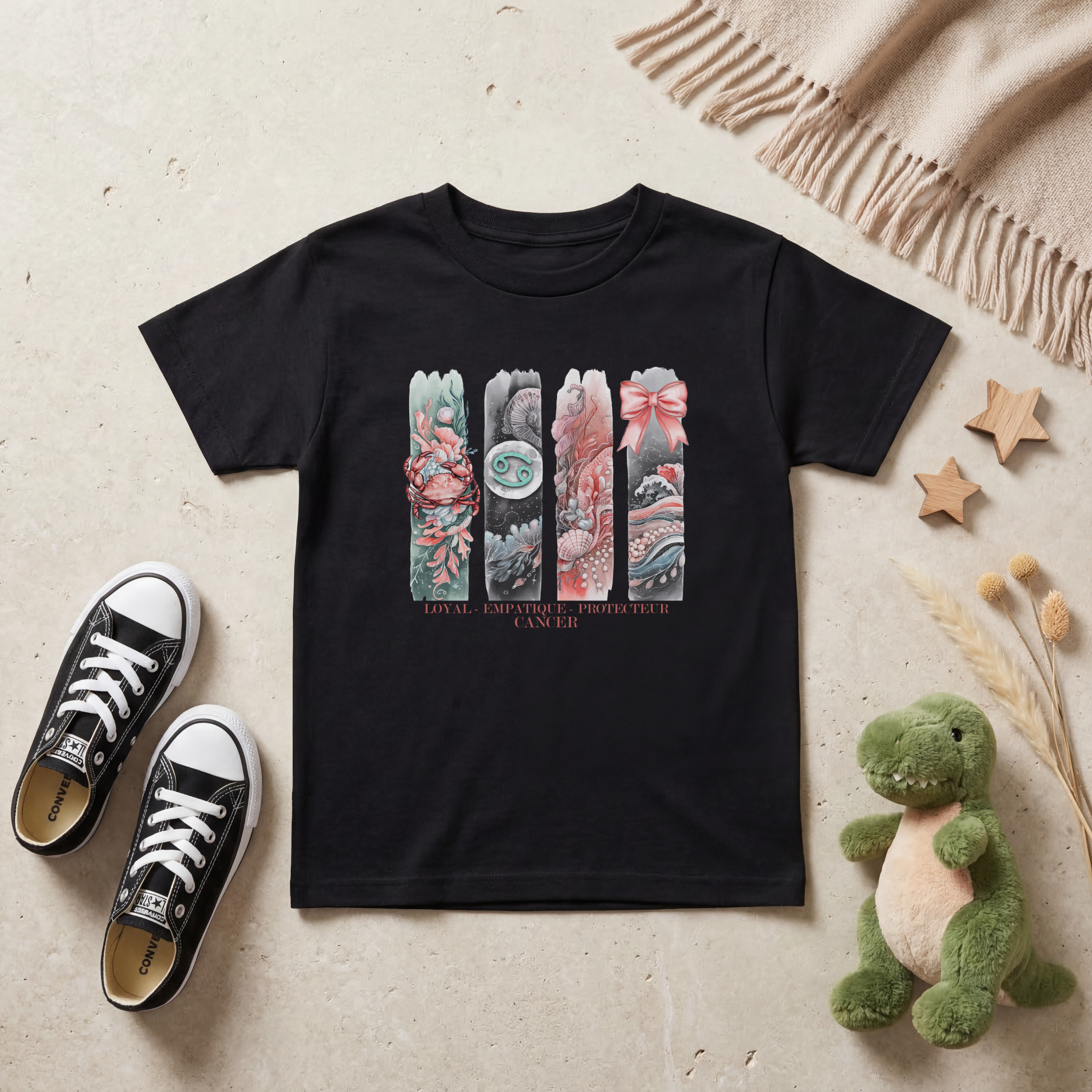 T-shirt Enfant Astrologie - Cancer Atelier Rose Bonbon