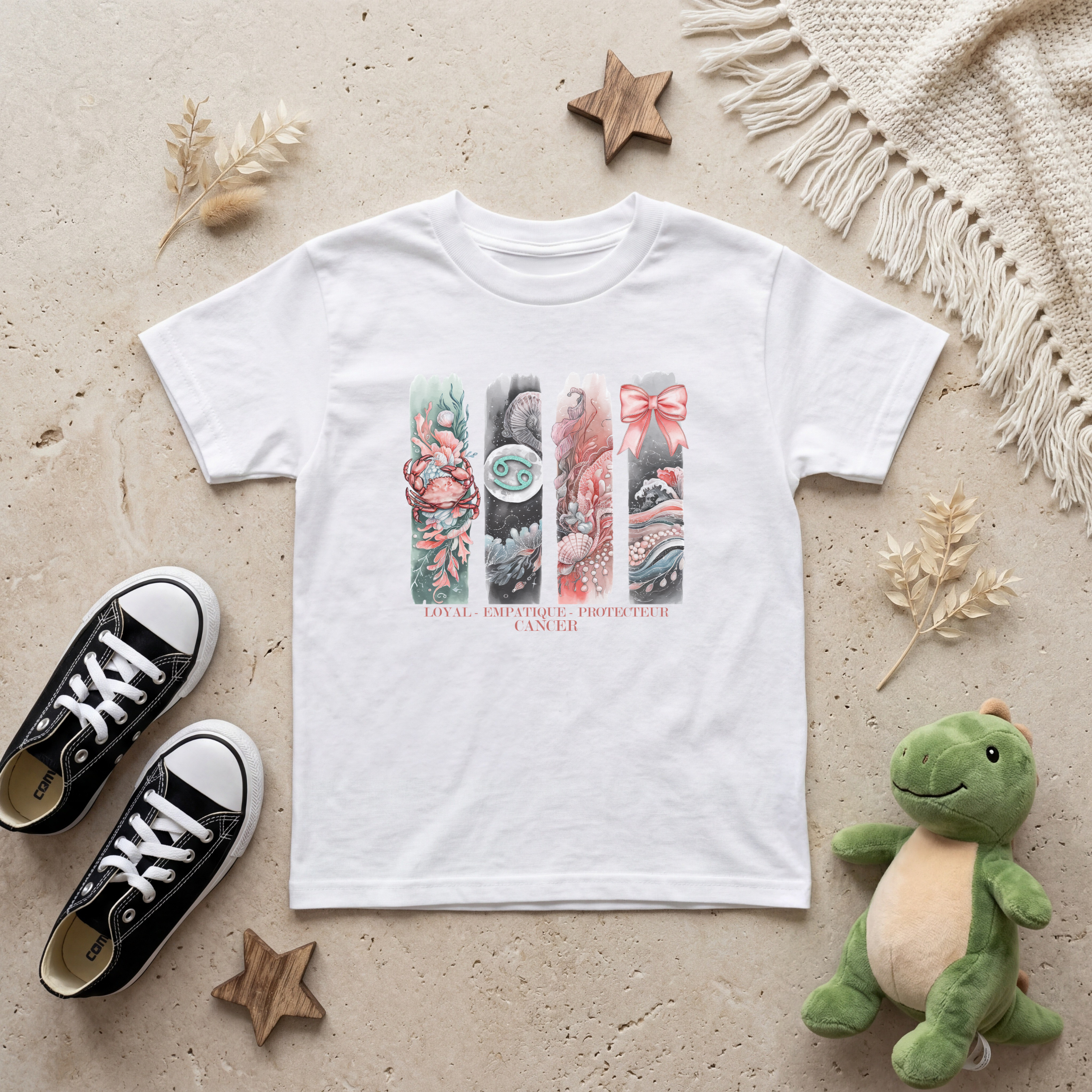 T-shirt Enfant Astrologie - Cancer Atelier Rose Bonbon