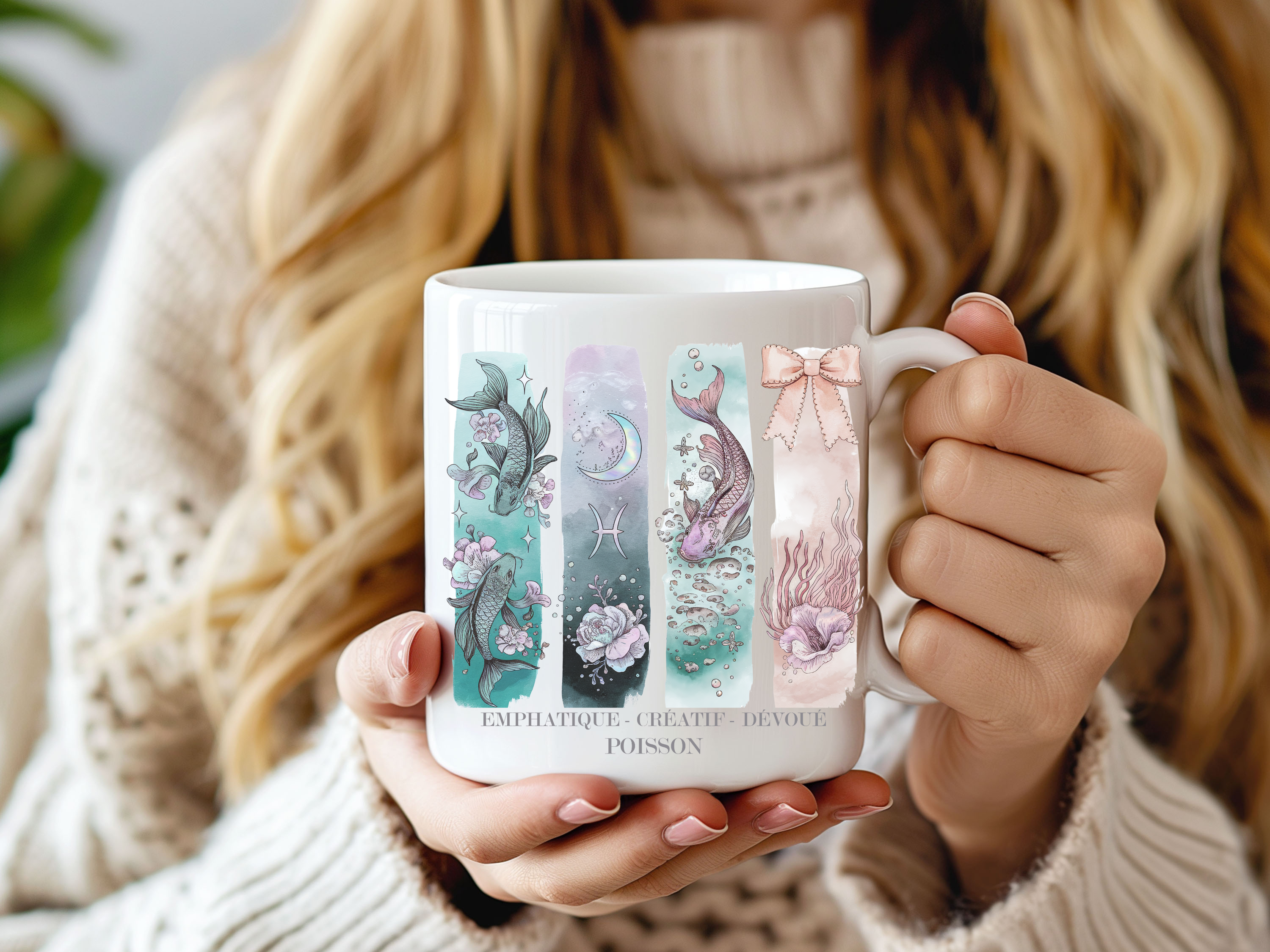 Tasse 15 oz Astrologie - Poisson Atelier Rose Bonbon