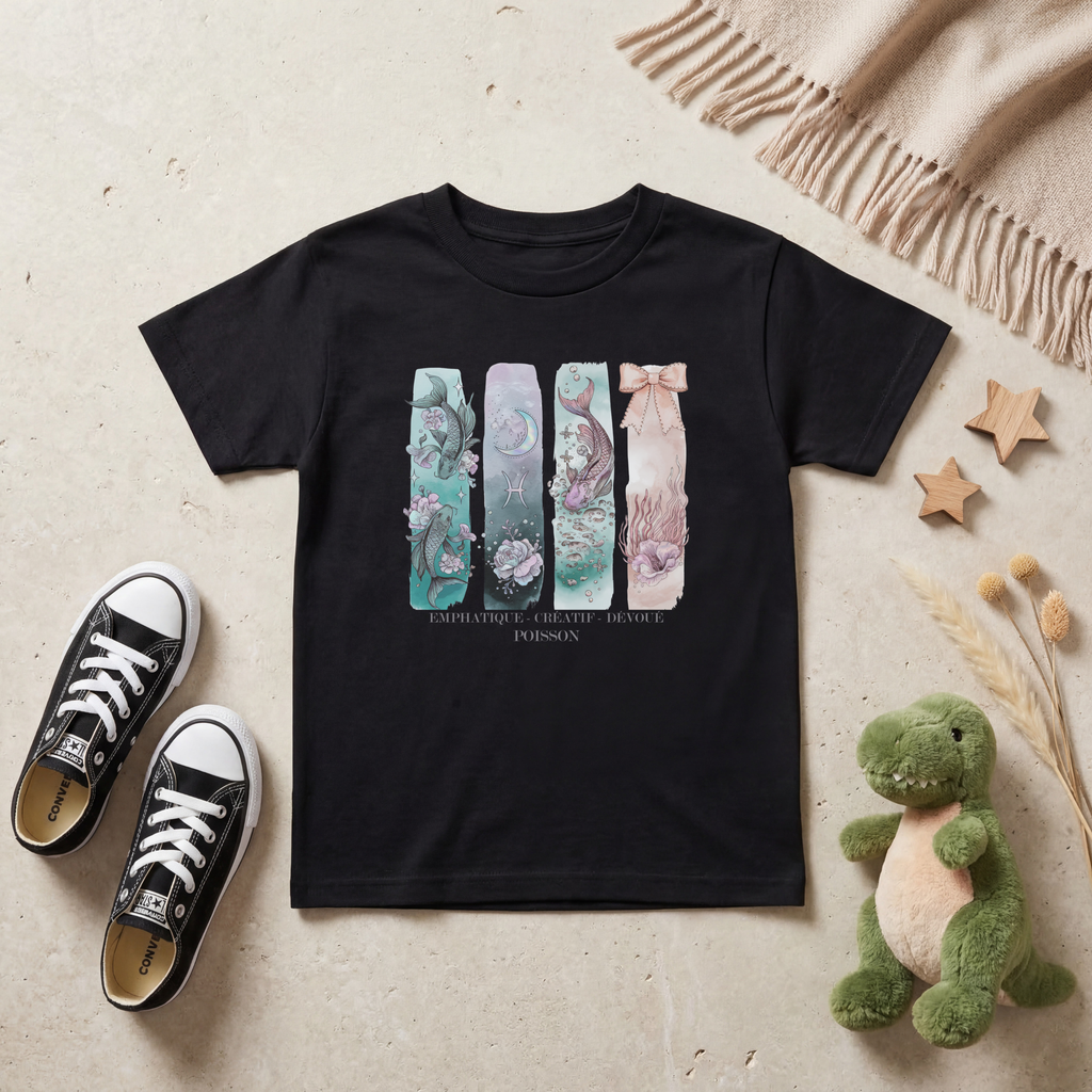 T-shirt Enfant Astrologie - Poisson Atelier Rose Bonbon