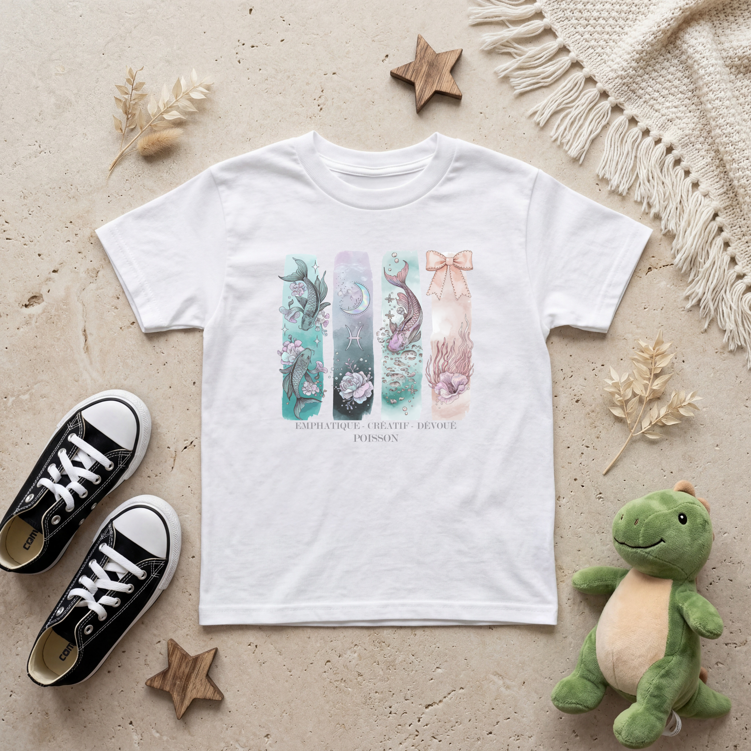 T-shirt Enfant Astrologie - Poisson Atelier Rose Bonbon