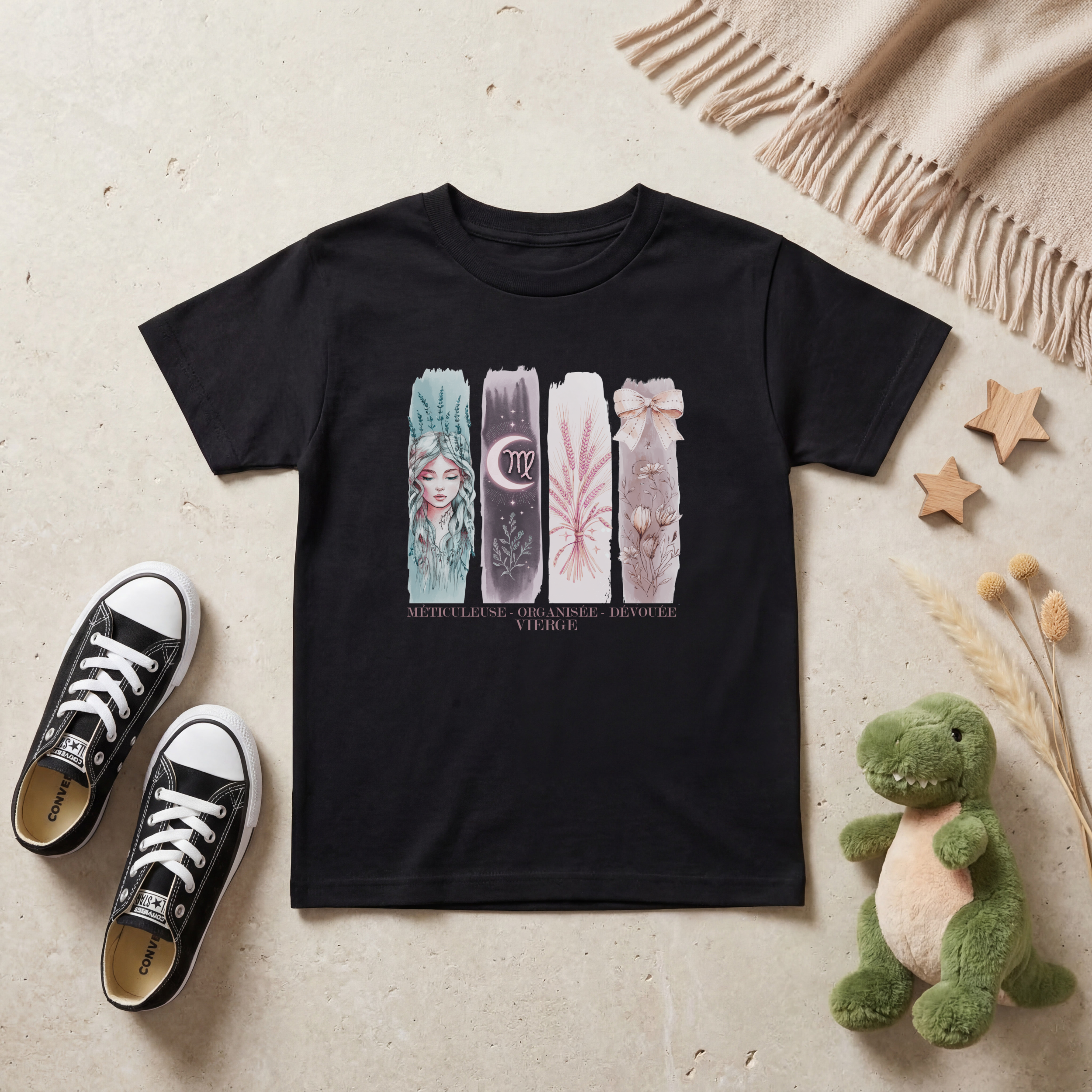 T-shirt Enfant Astrologie - Vierge Atelier Rose Bonbon