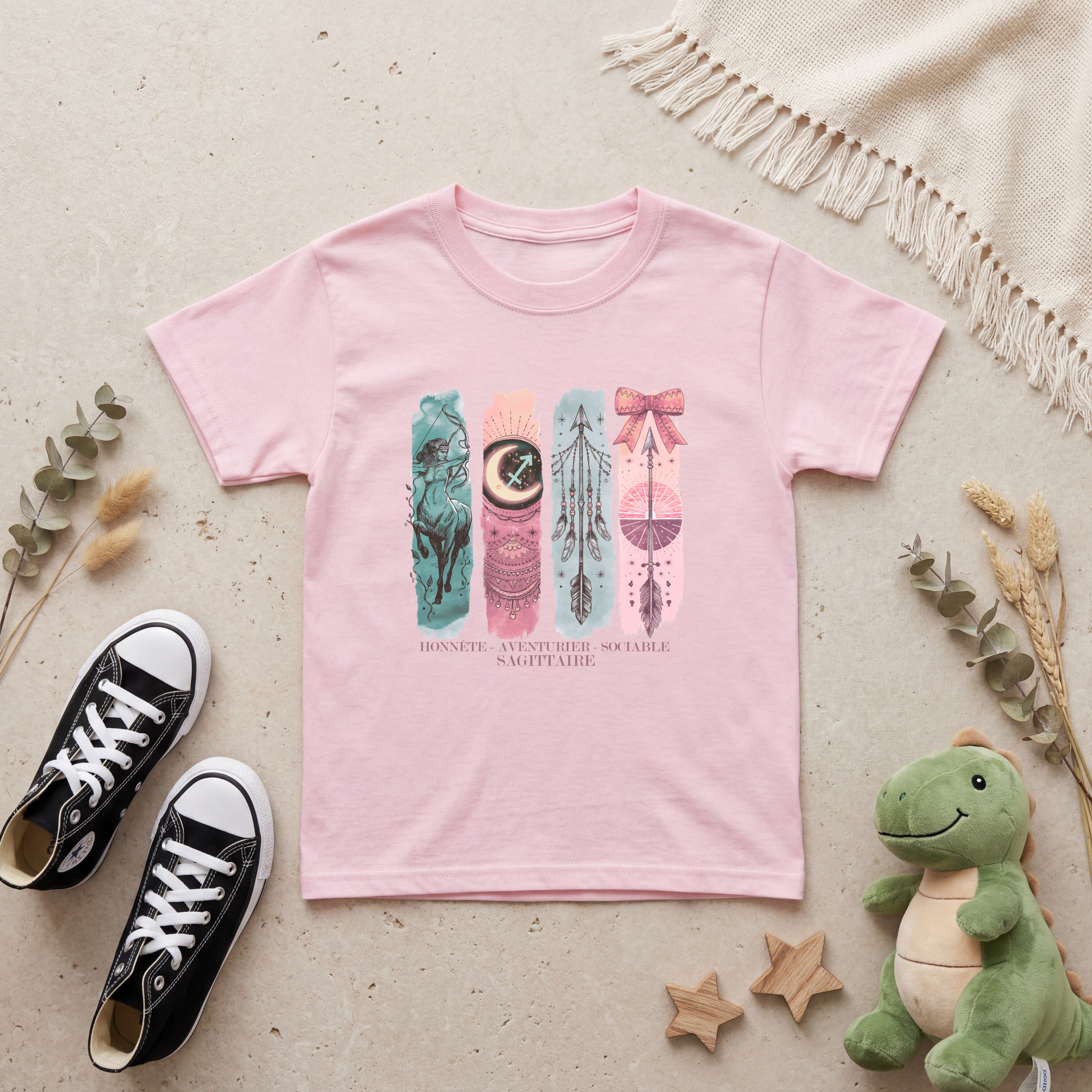 T-shirt Enfant Astrologie - Sagittaire Atelier Rose Bonbon