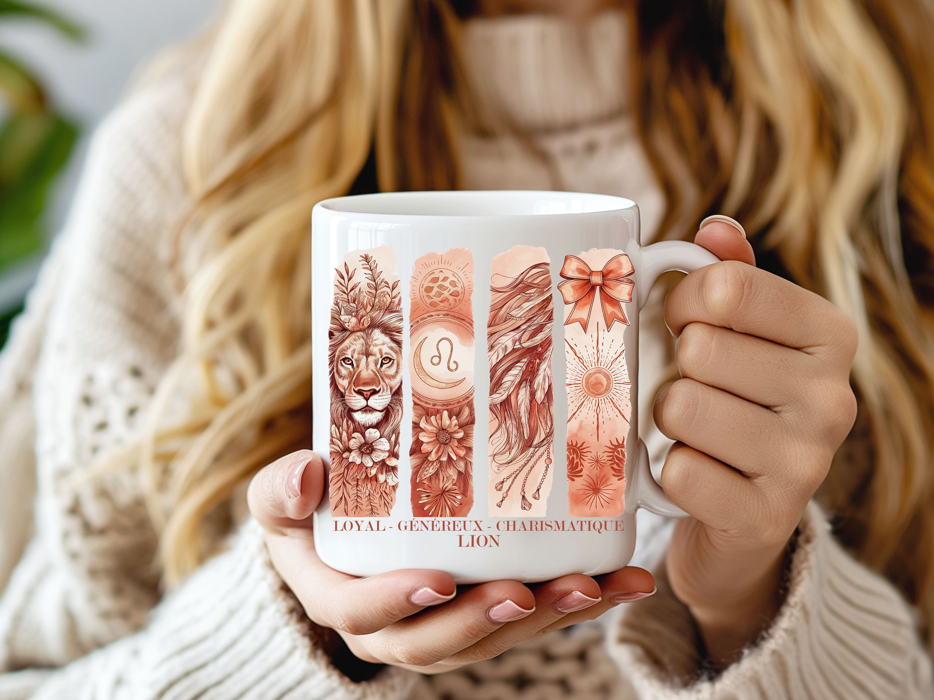 Tasse 15 oz Astrologie - Lion Atelier Rose Bonbon