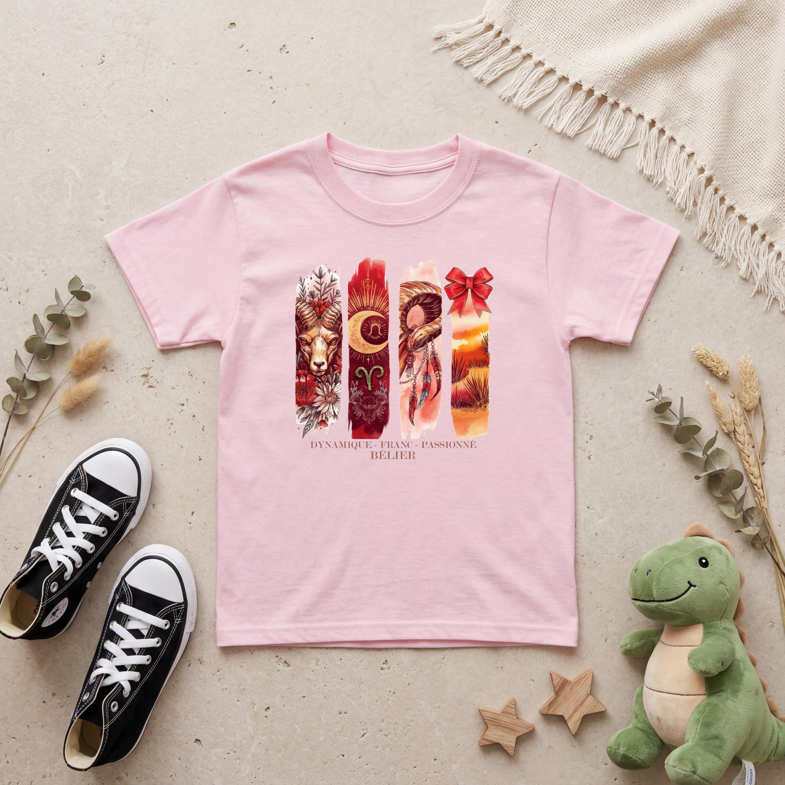 T-shirt Enfant Astrologie - Bélier Atelier Rose Bonbon