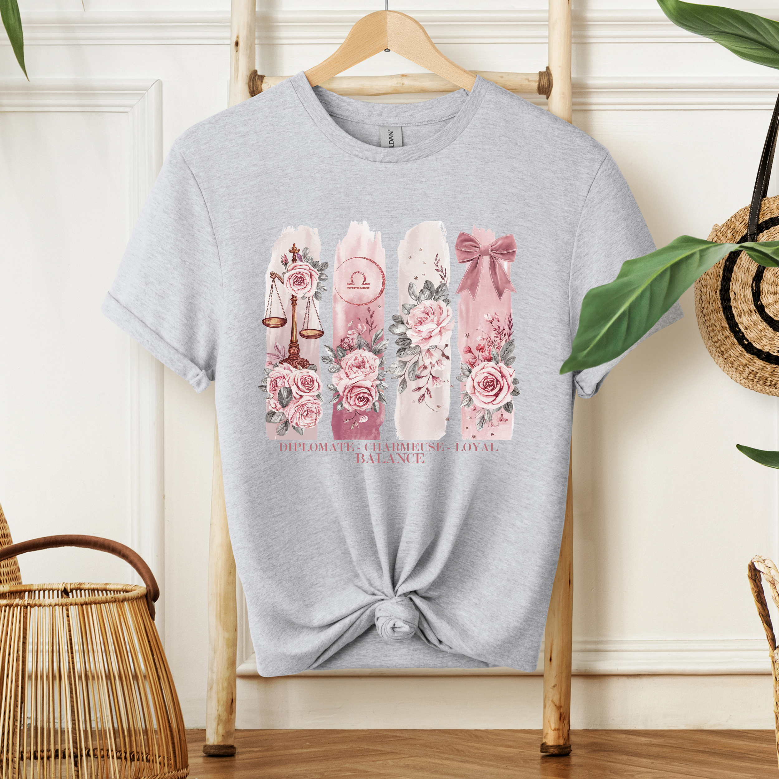 T-shirt Astrologie - Balance Atelier Rose Bonbon