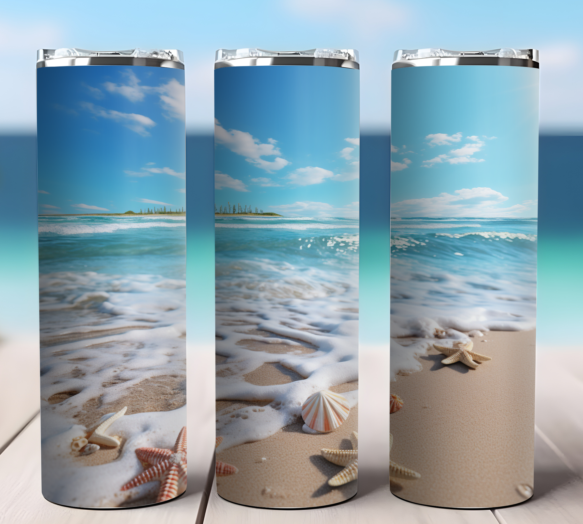 Bouteille Isotherme - Plage et coquillage