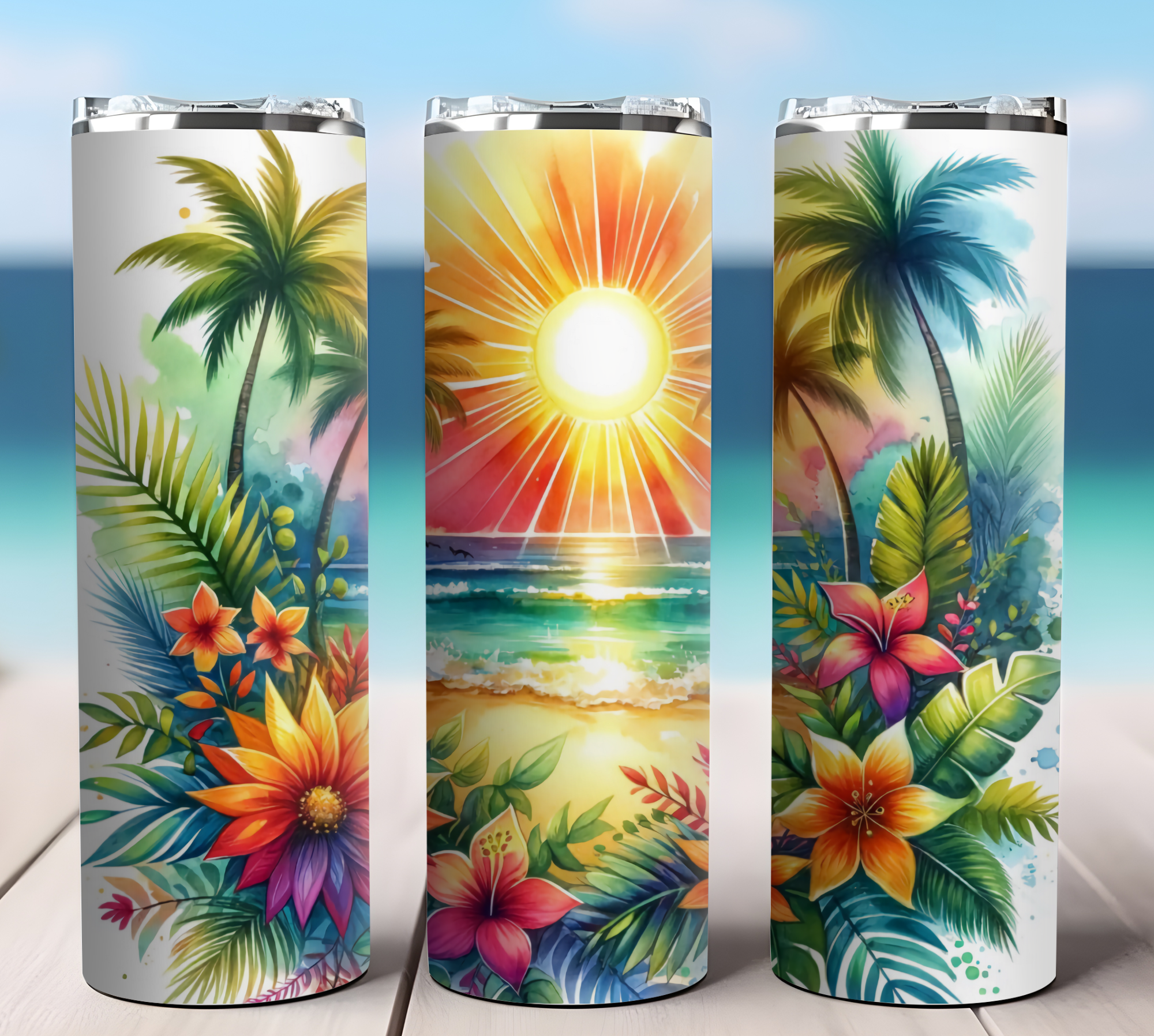 Bouteille Isotherme - Plage et soleil