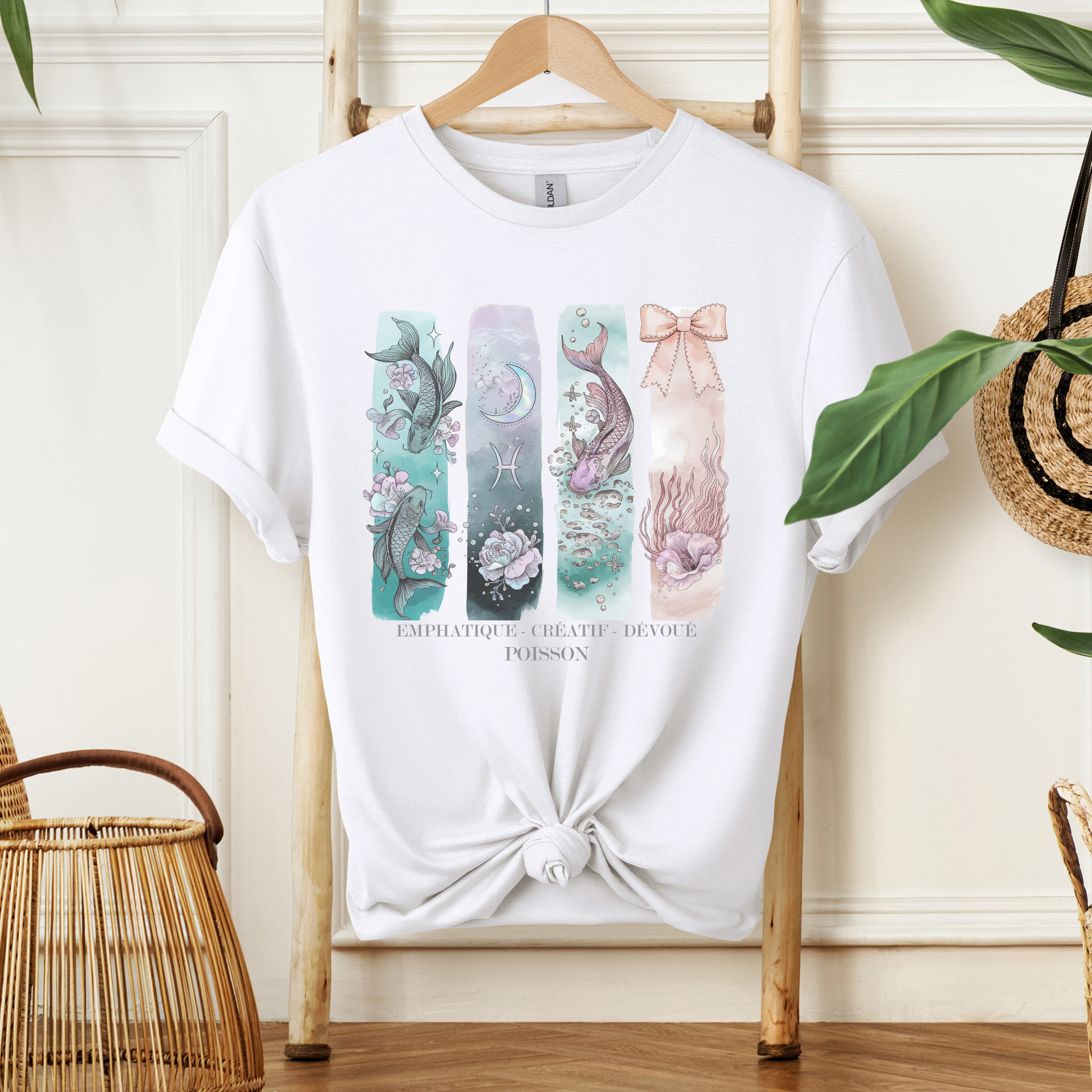 T-shirt Astrologie - Poisson Atelier Rose Bonbon