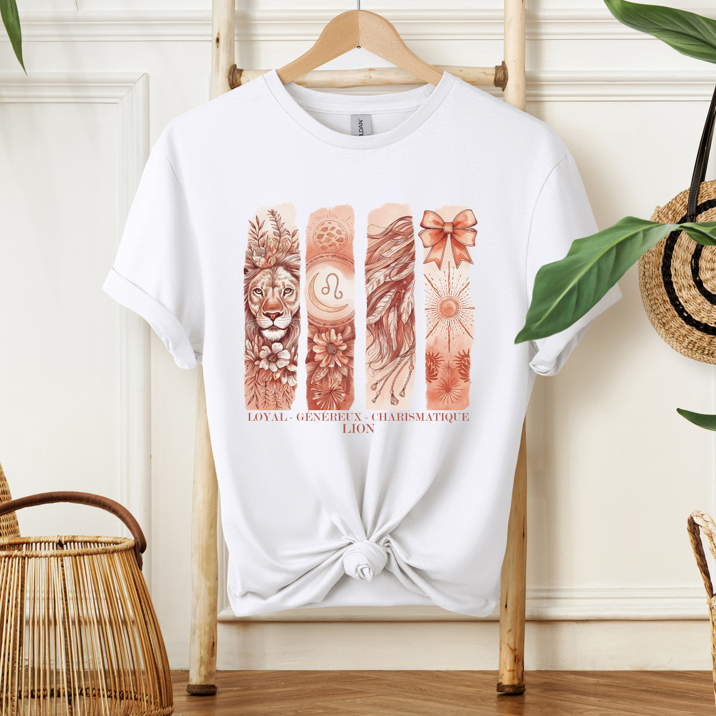 T-shirt Astrologie - Lion Atelier Rose Bonbon