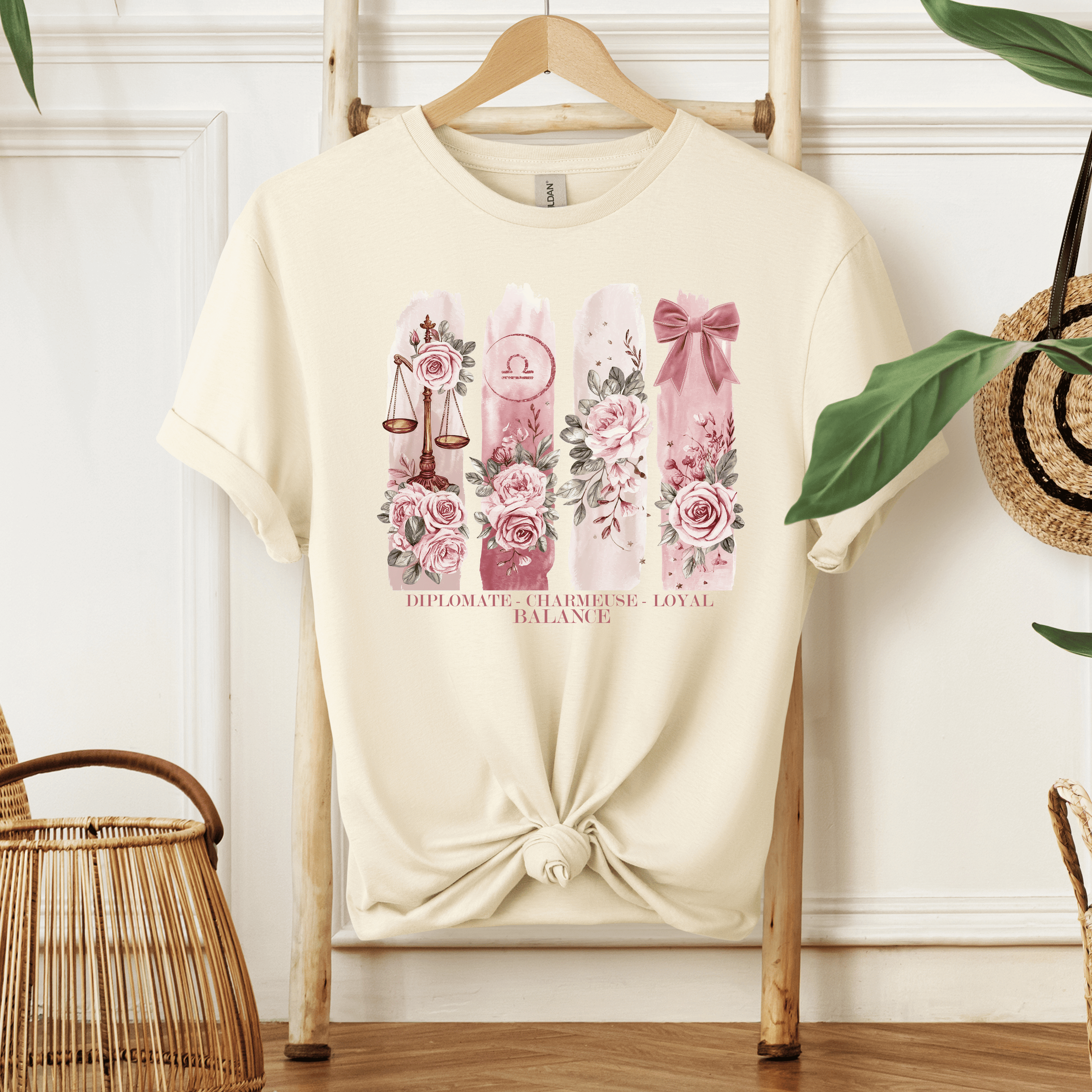 T-shirt Astrologie - Balance Atelier Rose Bonbon