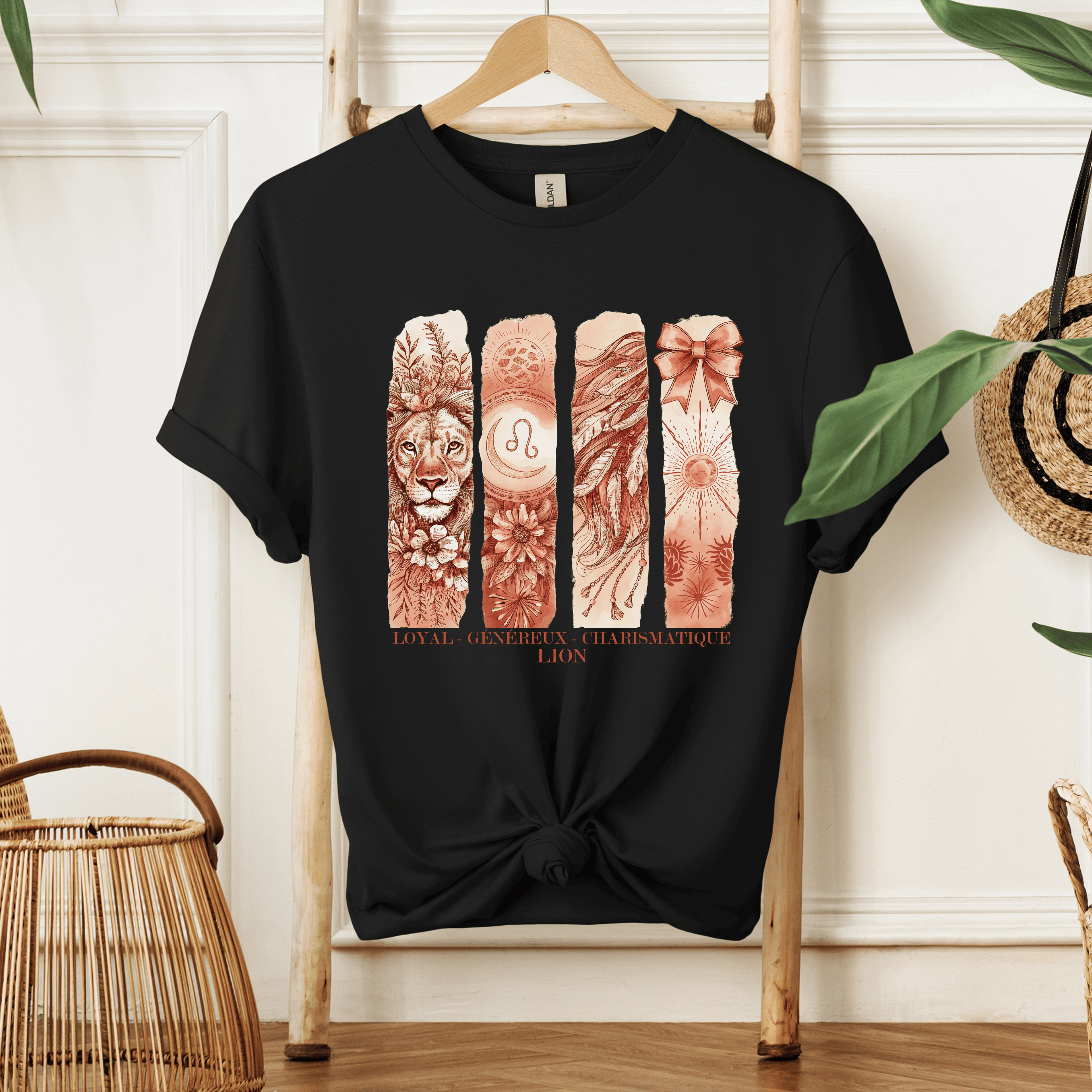 T-shirt Astrologie - Lion Atelier Rose Bonbon