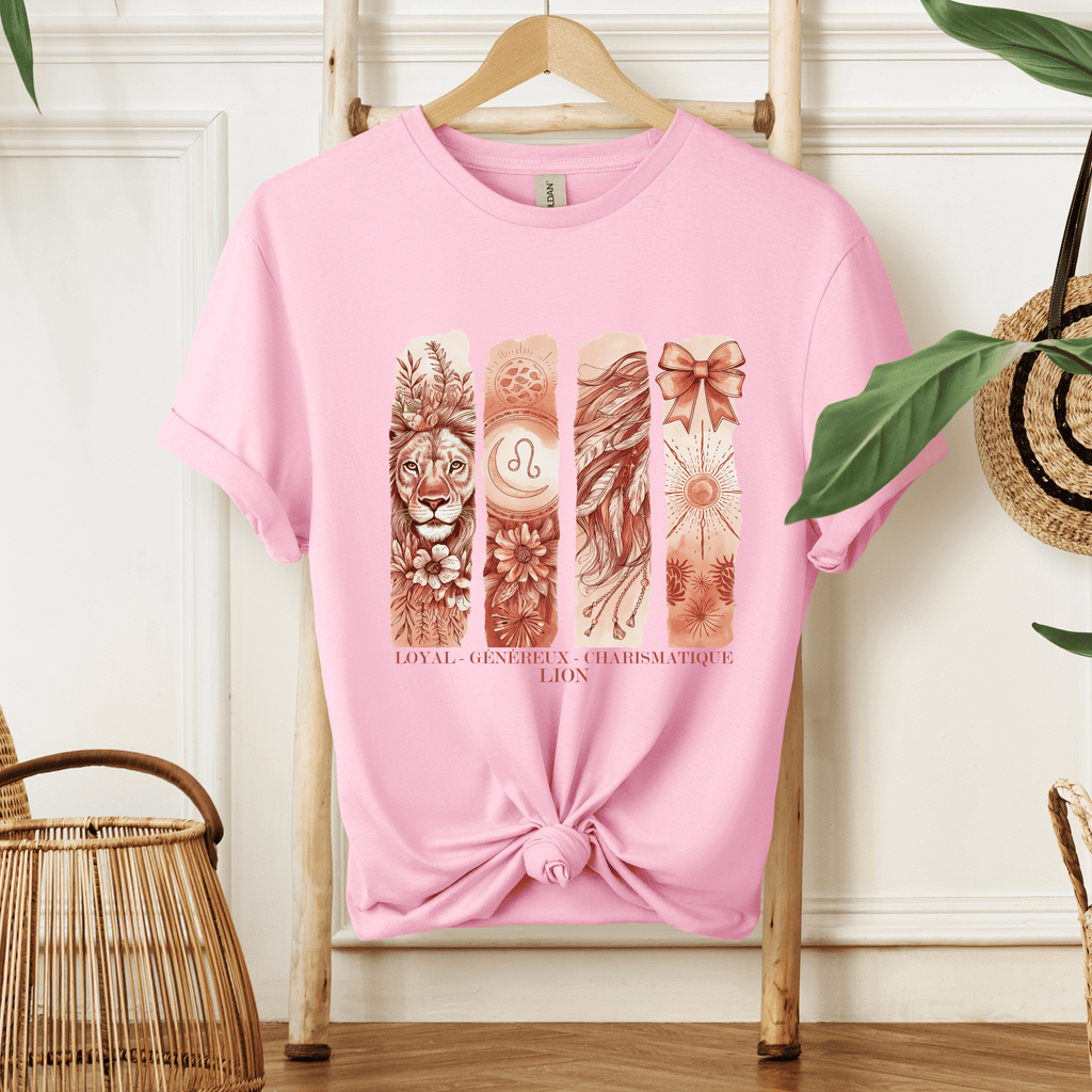 T-shirt Astrologie - Lion Atelier Rose Bonbon